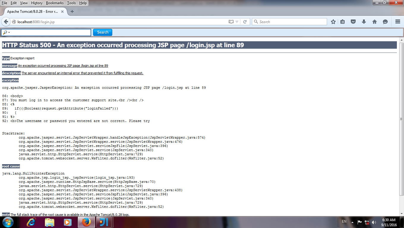 Class java lang nullpointerexception