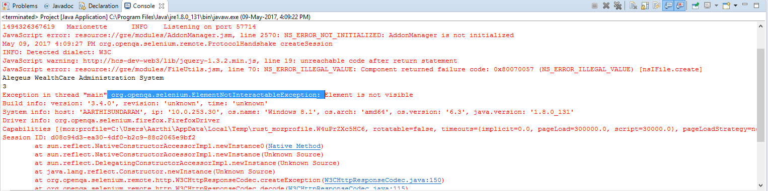 Org openqa selenium remote. Exception Selenium. Element not interactable. Selenium Driver folder icon.