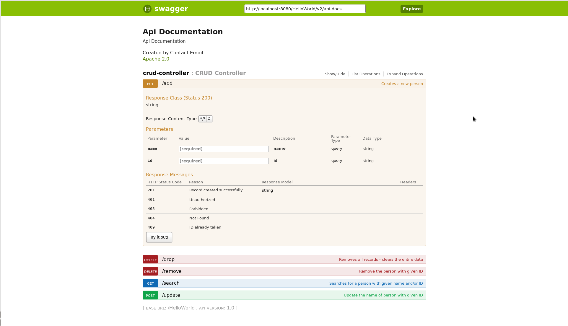 Response status code 403