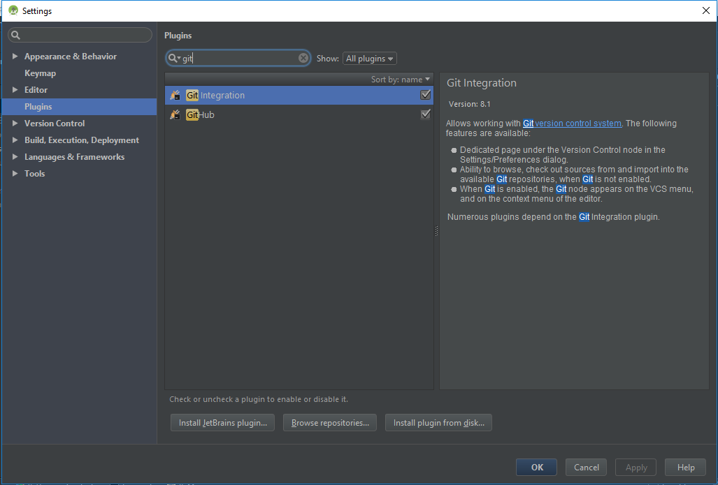 Плагин android studio. Android studio version control git. android studio github. как скомпилировать проект с github на андроид. как синхронизировать проект на компьютере и в github.