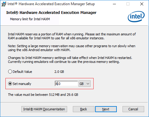 Intel haxm is required. Intel haxm is required