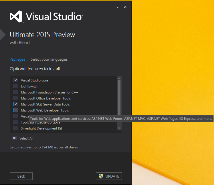 Update 2015. Visual Studio 2015. Версии вижуал студио ультимейт. Vs 2015. Шаблонный визуал.